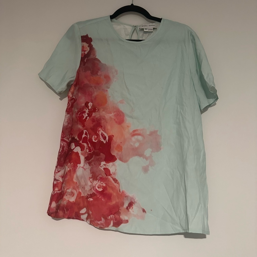 misha nonoo silk blouse size 10